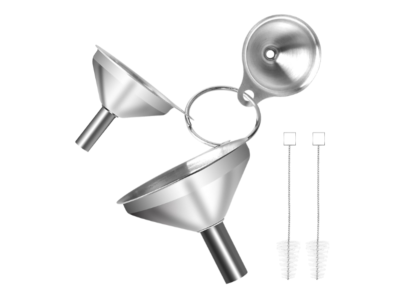 Set de embudos de acero inoxidable